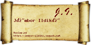 Jámbor Ildikó névjegykártya