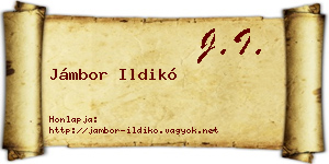 Jámbor Ildikó névjegykártya